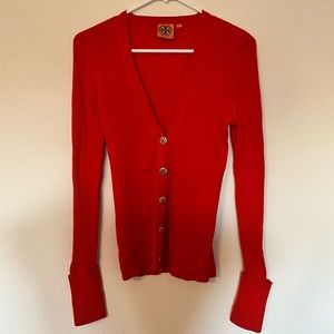 Tory Burch Orange Cardigan (Small)